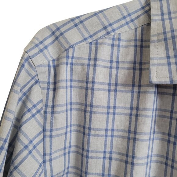 UNTUCKit Benziger WF Regular Fit Wrinkle Free Gray Blue Long Sleeve Shirt Size M - Picture 4 of 12